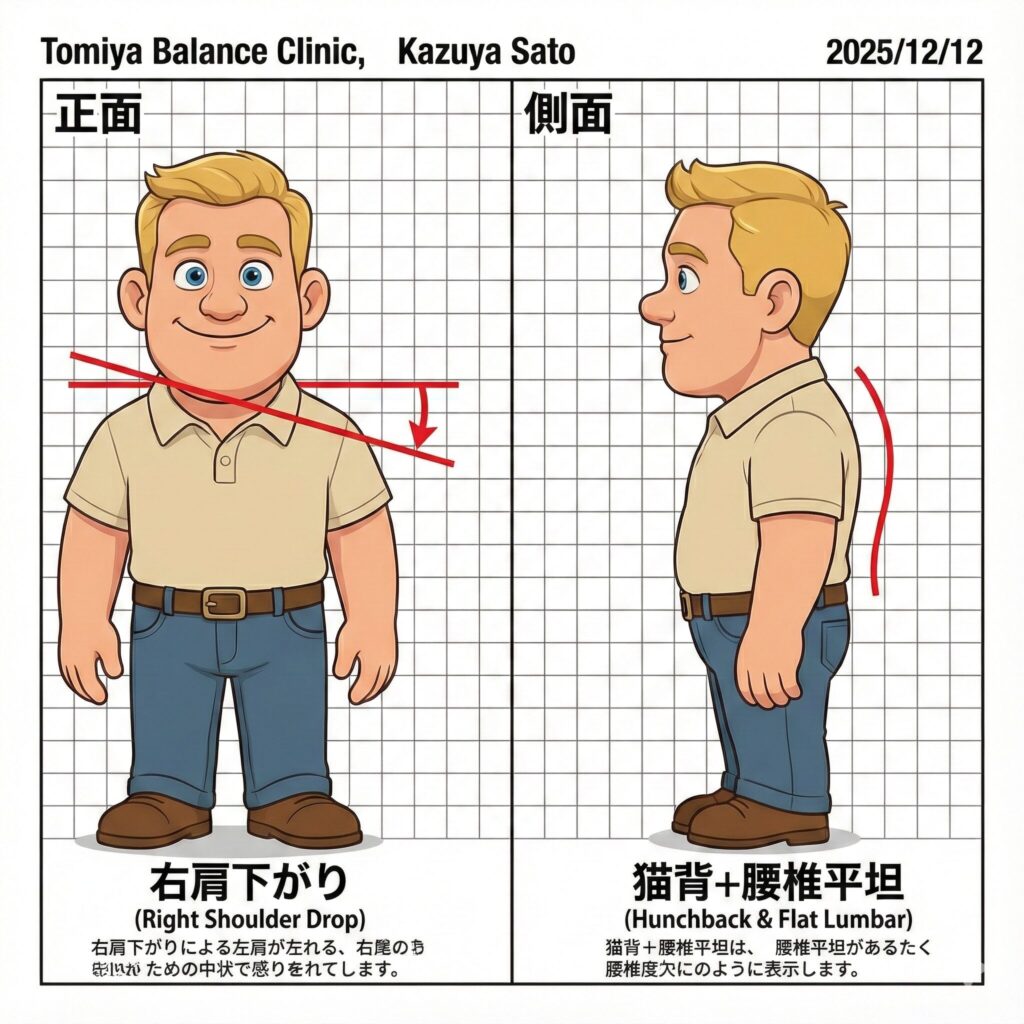 とみやバランス整骨院での姿勢分析結果